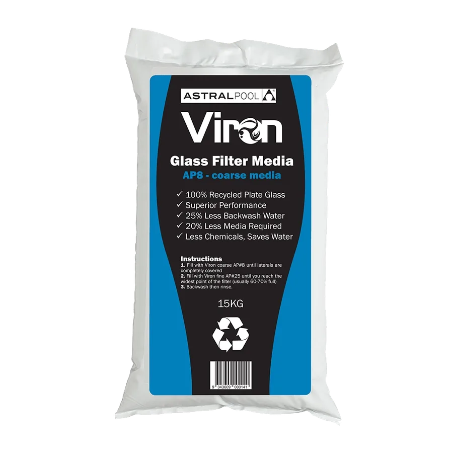 Bag of glass filter media