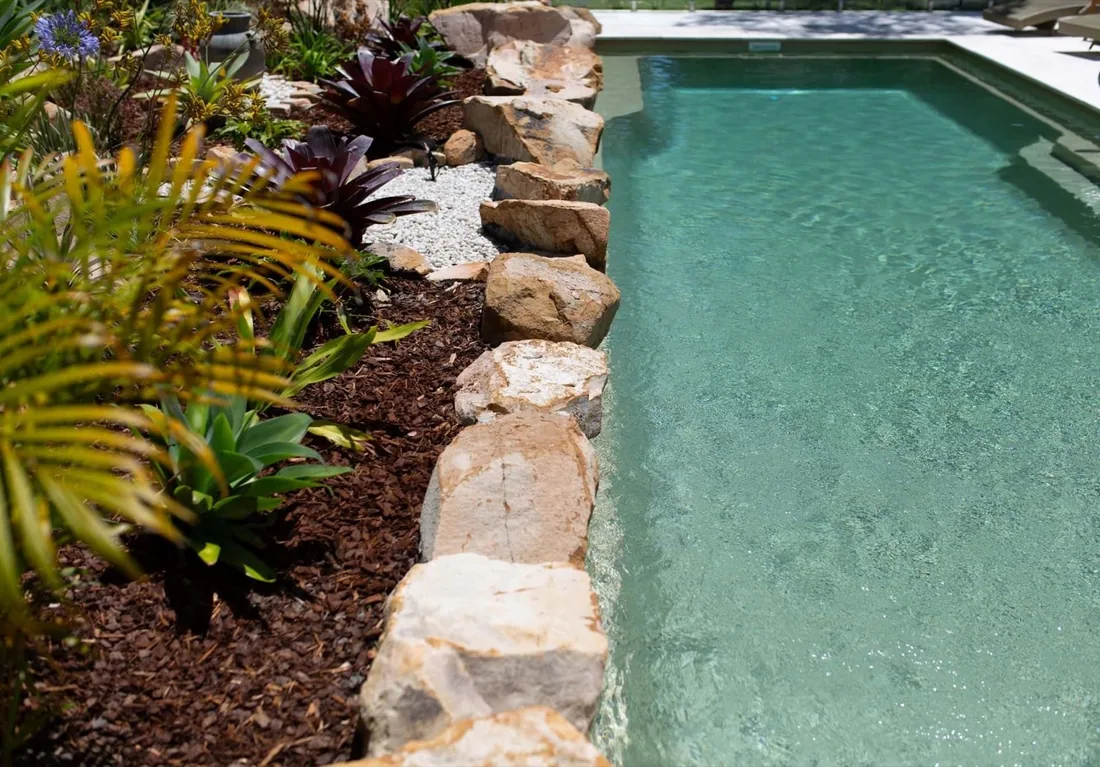 A Cosmo 11 fibreglass pool in Beach Sand