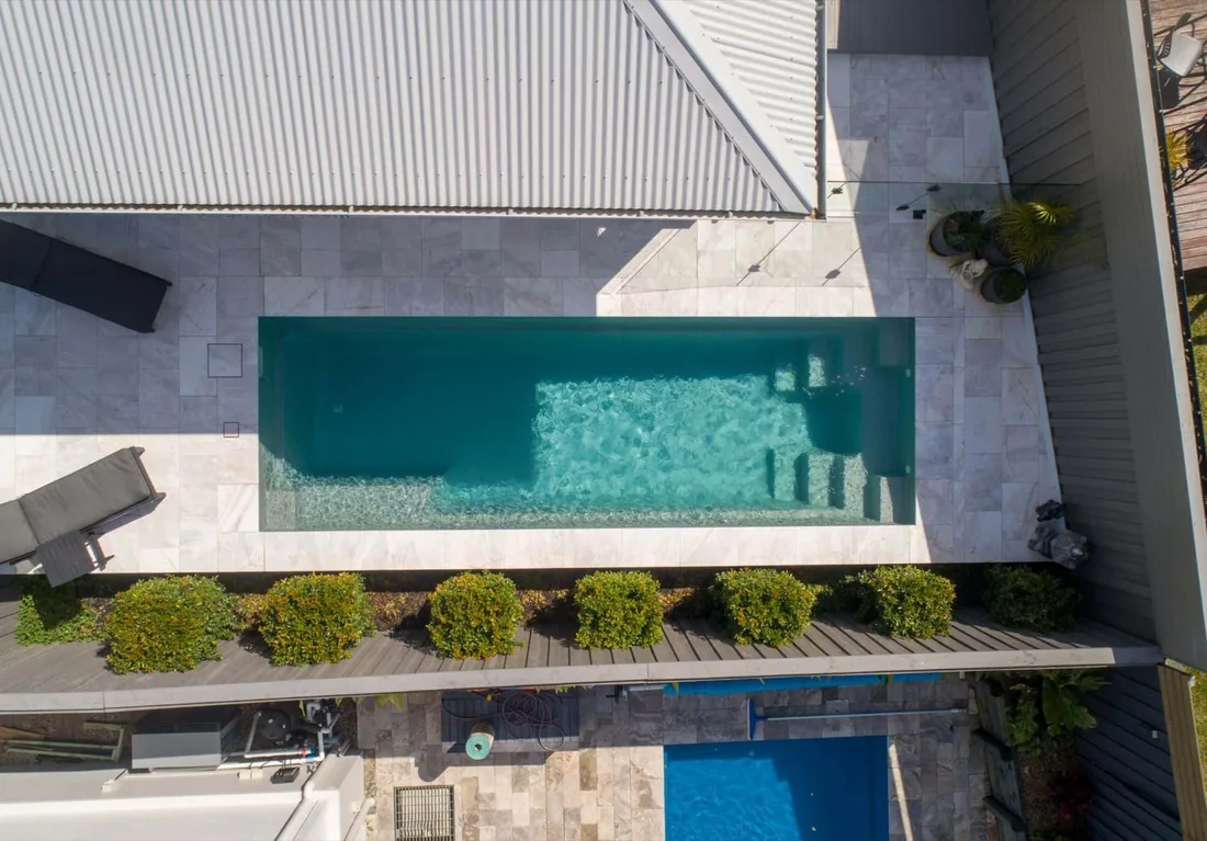 A Majestic 7 fibreglass pool in Grey Spice