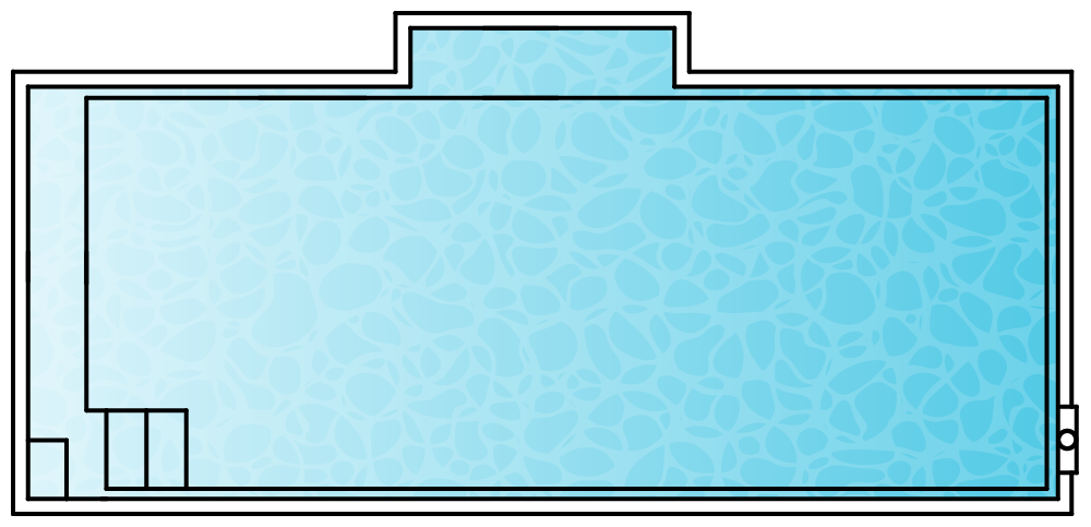 Plan drawing of the Oasis 7, 7.20 by 3.40 m